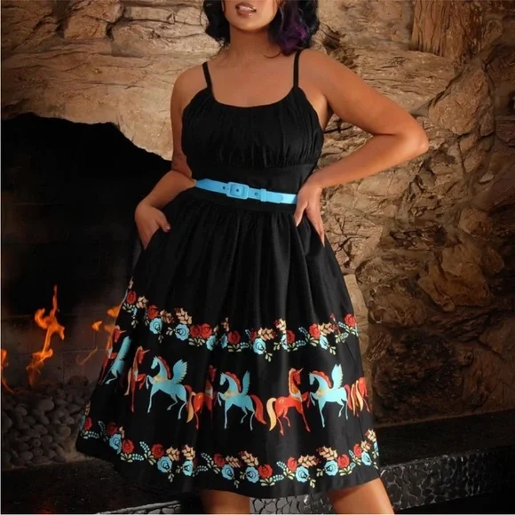 NWT pinup couture ella Pegasus unicorn border print dress - Picture 7 of 7
